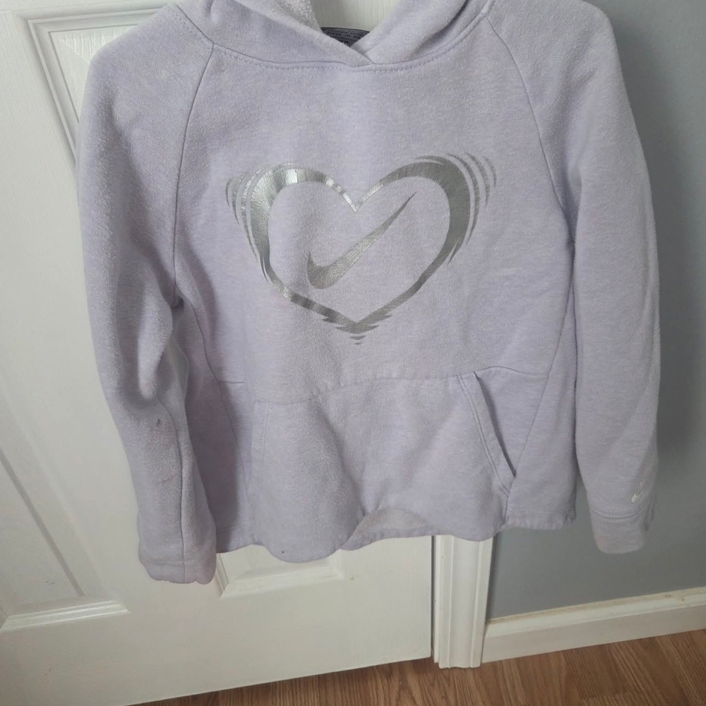Nike Kids Purple Hoodie with Silver Logo